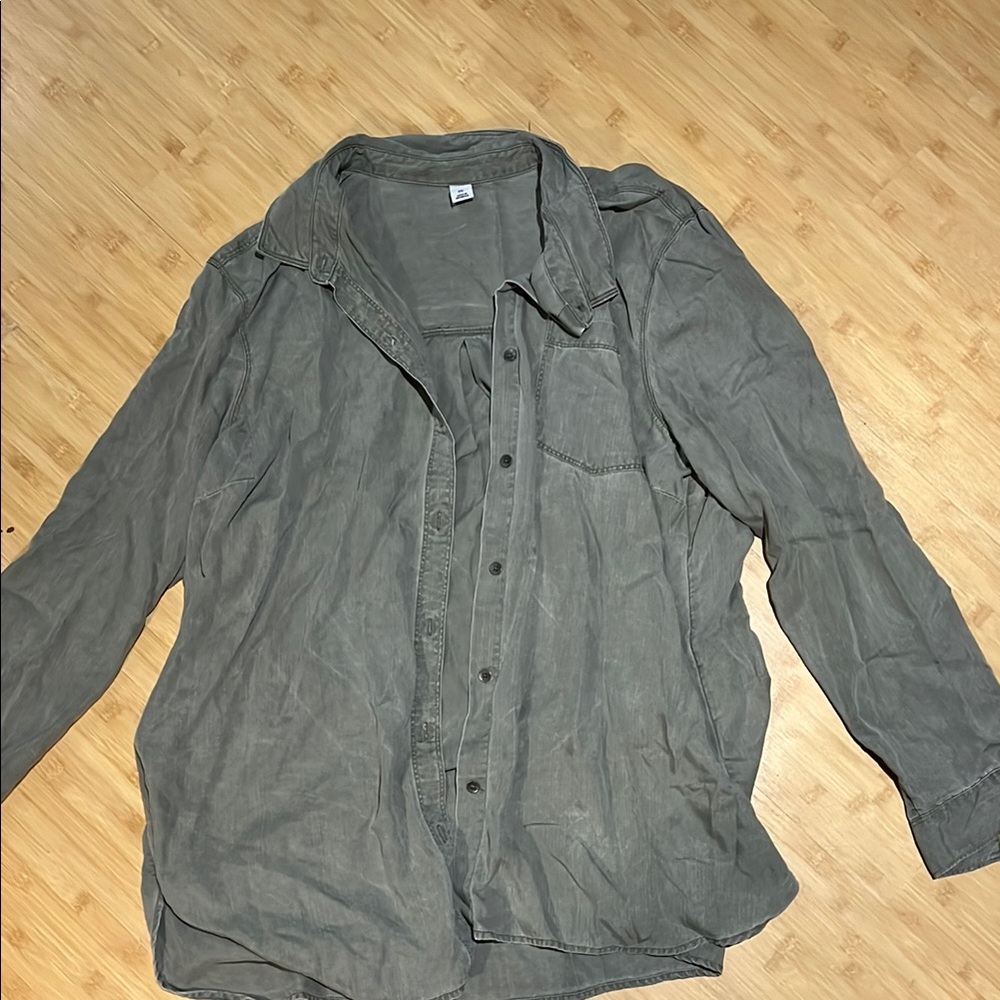 Old Navy Green Relaxed Button Down Shirt